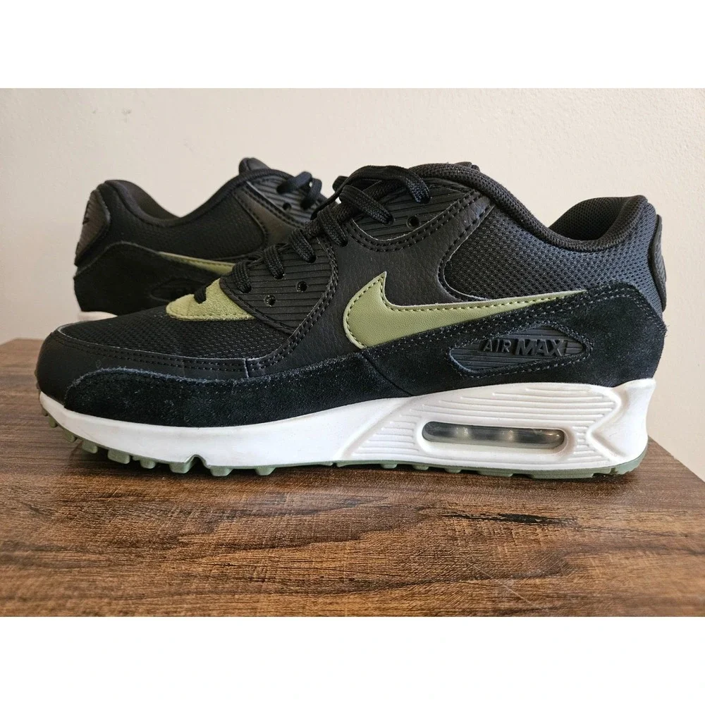 Nike Air Max 90 Black Olive Green Womens Running Shoes 325213-038 Size‎ 8.5 US
